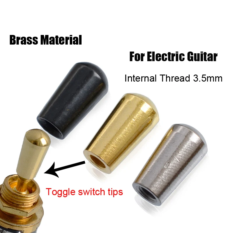 

3pcs 3 Color Electric Guitar metal Toggle Switches Knobs Tip Buttons Cap Internal thread 3.5mm