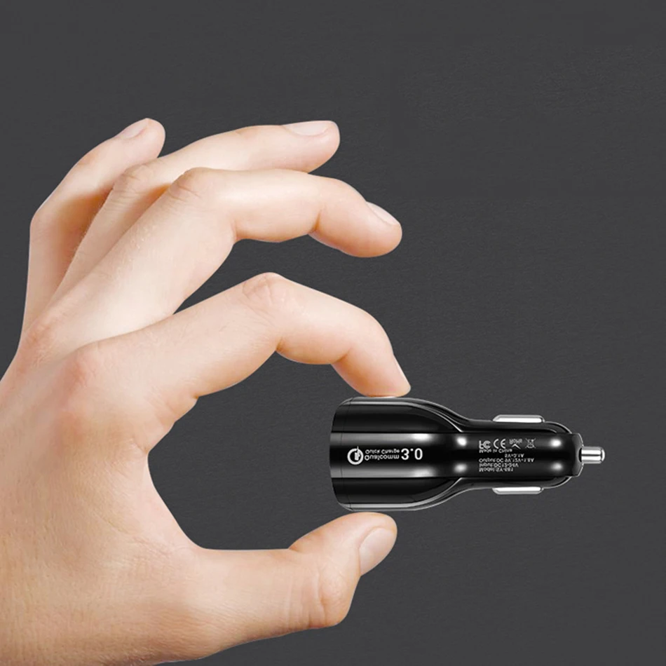 Быстрая зарядка, двойной USB порт, автомобильное зарядное устройство для мобильного телефона, 3.1A, 12-24 В, прикуриватель, адаптер для iPhone 11 Pro Max, samsung