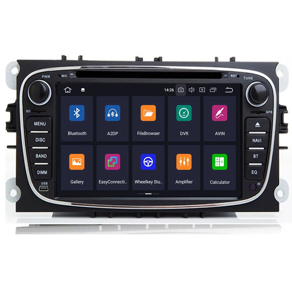 

2 Din 7" Android 9.0 4+64G Car DVD Player Radio Online Maps GPS Navigation WIFI for Ford focus II Galaxy Transit Tourneo Mondeo