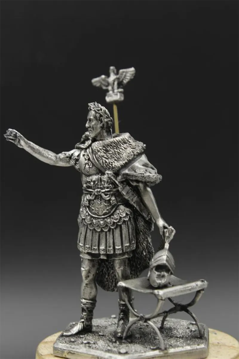 1:30 масштаб 60 мм оловянный Металл Gaius Julius Caesar статический Изысканный Древний римский солдат Статуэтка украшения Подарочная коллекция
