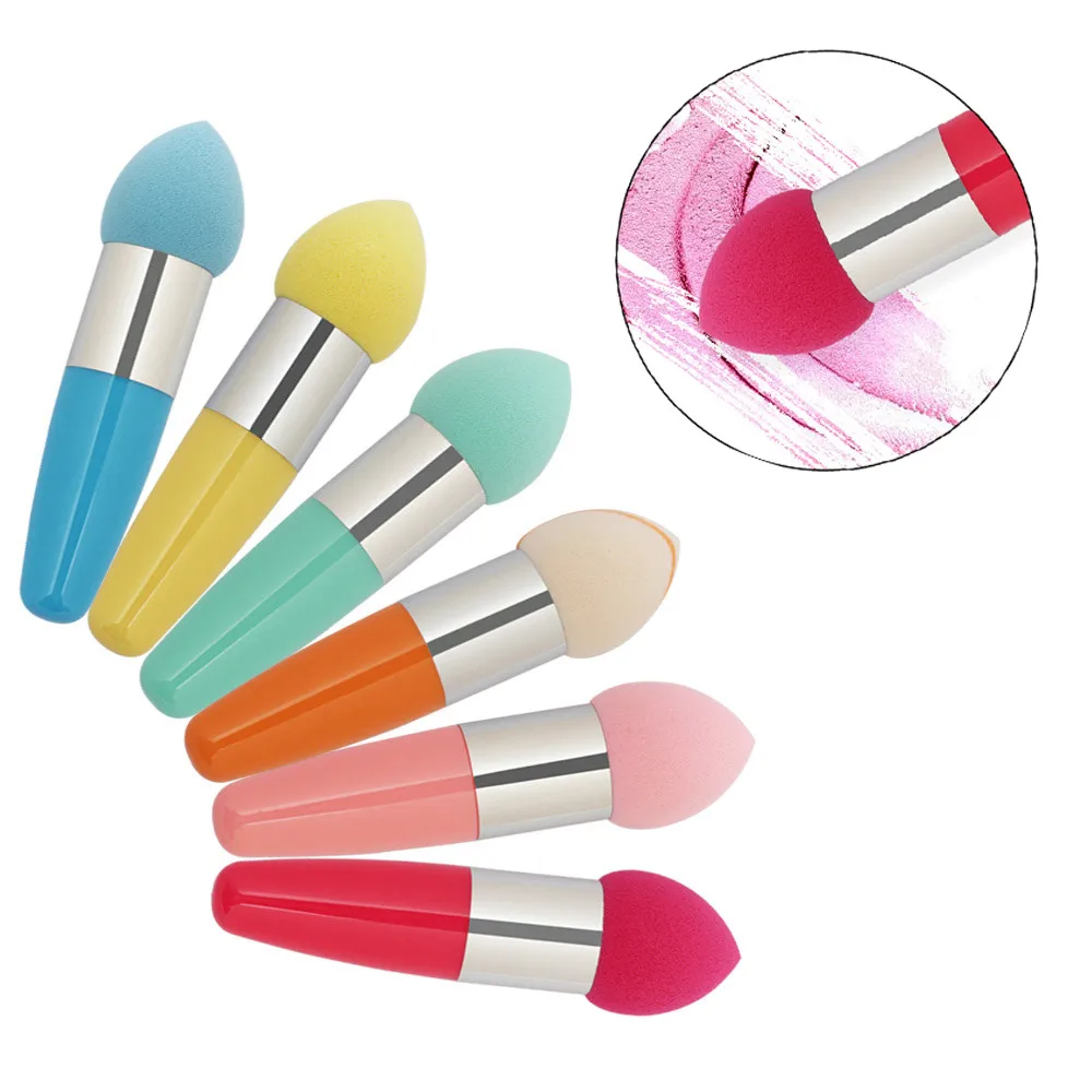 1PC Makeup Sponge Foundation Powder Handle Puff Concealer Cream Brush Smooth Face Beauty Care Puff Make Up Cosmetic Tools