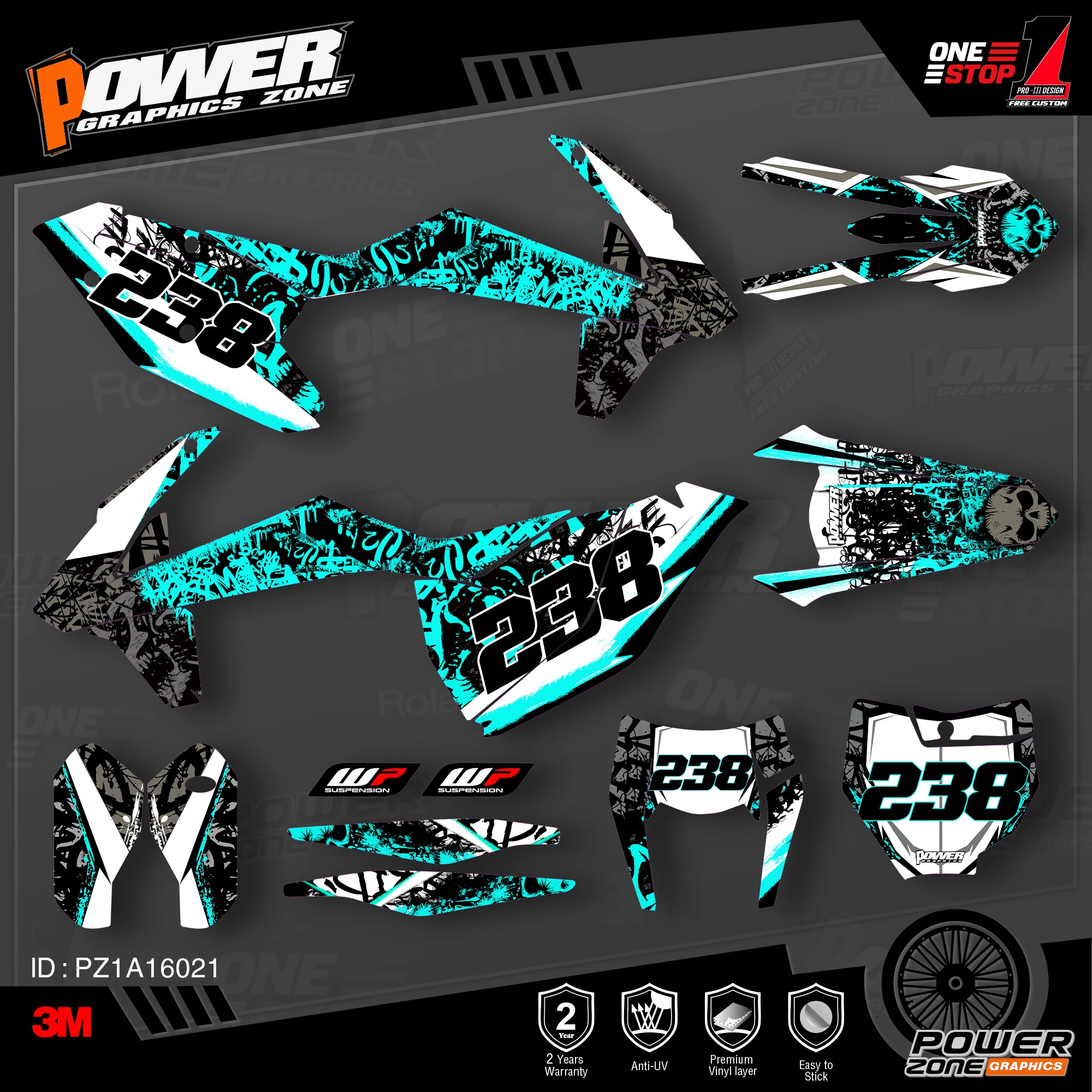 Персонализированные графические фоны PowerZone Team наклейки 3M Набор наклеек для KTM SX SXF
