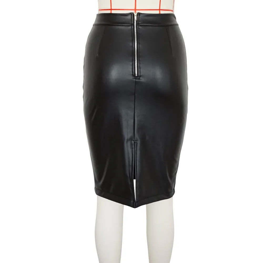 KLV/Для женщин юбка faldas mujer moda חצאיות rokken осенью с высокой талией на молнии стрейч Bodycon ниже колена юбка#3