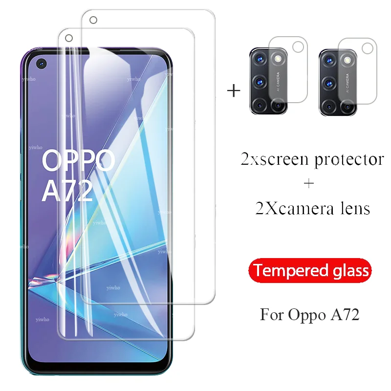 4-em-1 vidro protetor em orro opo a 72 protetores de câmera de vidro para oppo a72 5g oppo a72 6.5 films films filmes de tela de telefone steklo capa