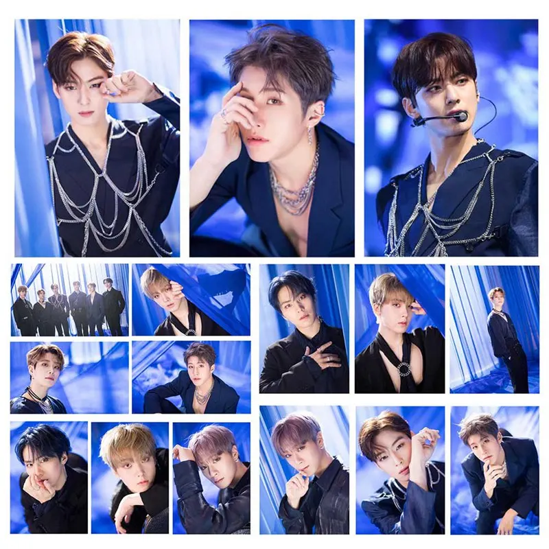 16 шт./компл. KPOP Astro голубого пламени альбом плавления фото версия для студенческого билета автобус ПВХ Кристалл карты наклейки