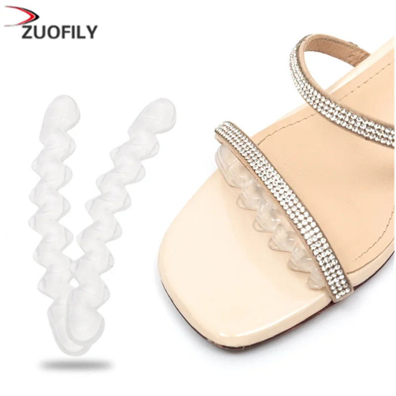 Shoe Insoles Forefoot Pads Shoe Anti Slip Stickers 1 Pair Women Soft Silicone Gel Ripple Anti-Skid Pad High Heels Stop Slip Cushion Insoles Metatarsal Support Insert Pad shoe insoles forefoot pads shoe anti slip stickers