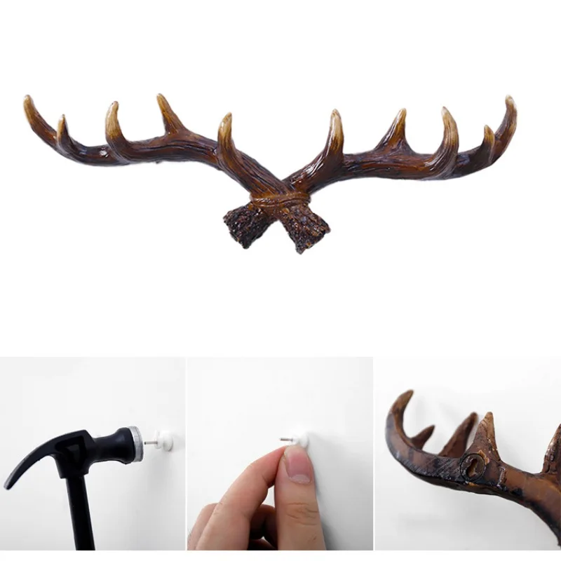 Современный олень Antler крюк шляпа пальто сумки настенная вешалка держатель смолы Настенный декор