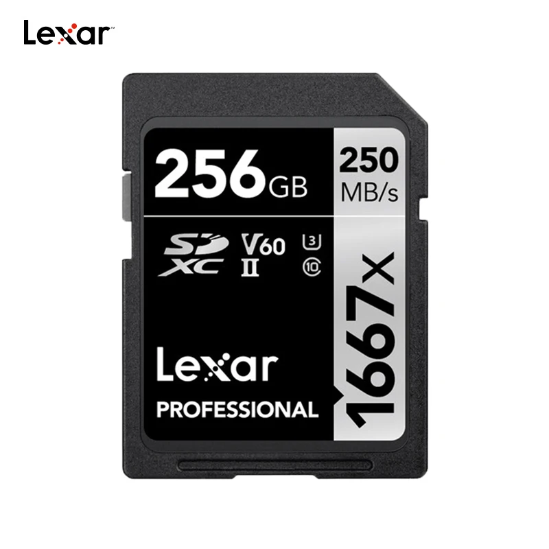 256 ГБ Lexar Профессиональный 1667x SDXC UHS-II sd-карты объемом 64 Гб 128 256 250 МБ/с. Мощный высокой скорости карты памяти V60 U3 Class10 SD карты - Емкость: 256 ГБ