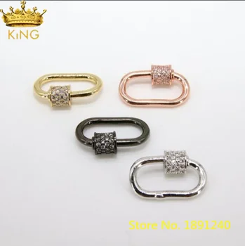 

5Pcs/Lot Luxury Woman Gold Copper Cubic Zirconia Screw Clasps Jewelry Accessories,Clasps Connector For Bracelet Making K0010KBAA