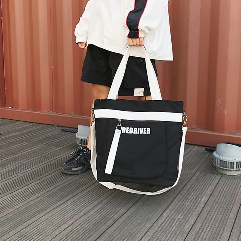 Сумка с буквенным принтом дорожная Холщовая Сумка хозяйственная сумка с застежкой Повседневный женский набор сумок через плечо Большая вместительная сумка для женщин