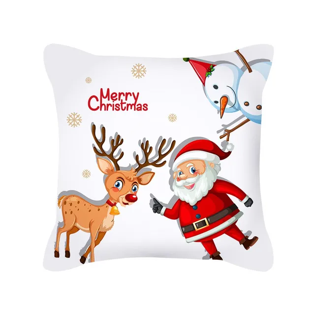 Christmas Pillowcase Cushion Covers 45x45cm Sofa Decoration Gift Letter Print Linen Pillow Cover For Home Xmas Ornament 2021 27