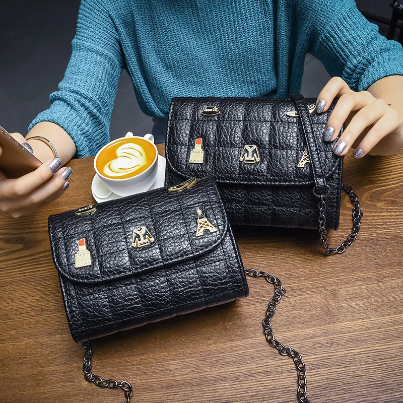 

2009 JIULIN Women's Bag Korean version Xiaoxiangfeng Chain Bag Fashionable Simple Baitie One Shoulder Slant Bag