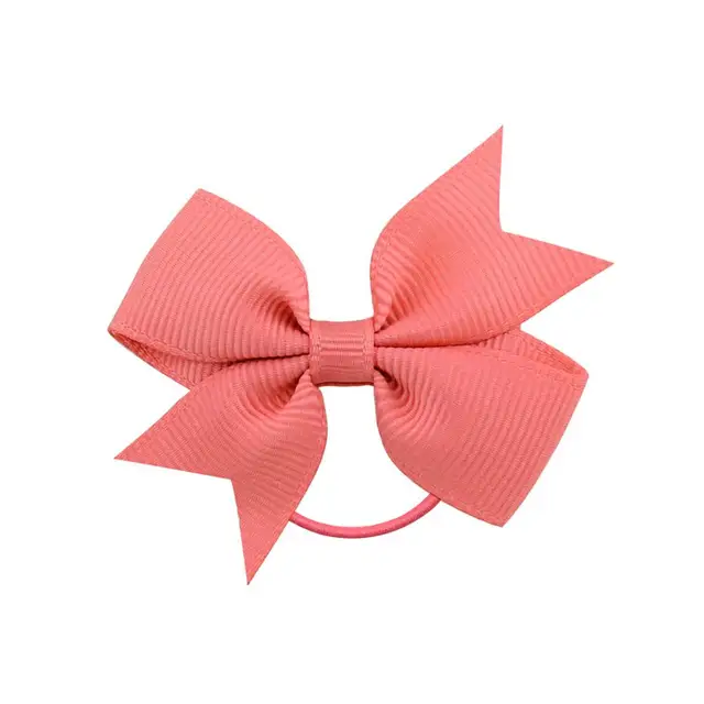 1Pcs Novelty Small Mini Solid Baby Elastic Rubber band Head rope Ribbow Bow Tie For Girls Headwear Hair Accessories 15