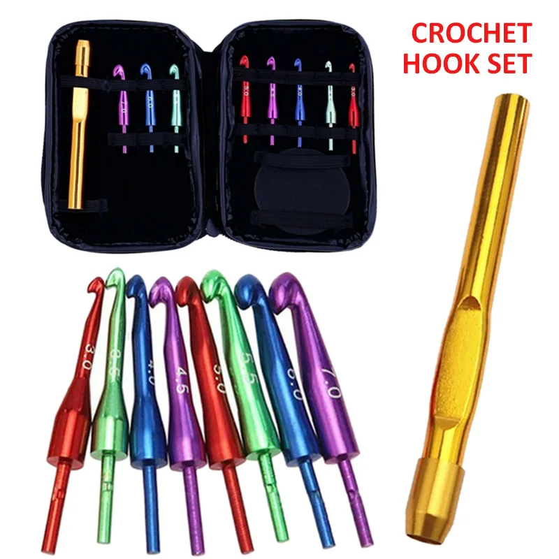 

8 шт., набор крючков для вязания, с сумкой