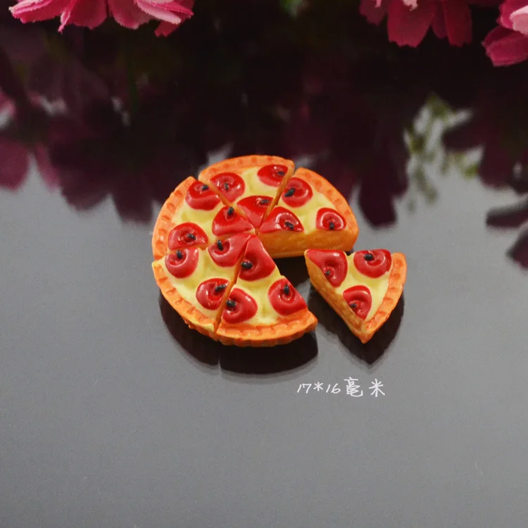 

10pcs/lot Cartoon Resin Simulation Triangle Apple Pie Jewelry Accessories DIY Cream Mobile Phone Case Stationery Production