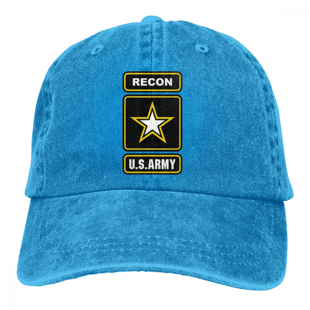 США Army Recon Casquette черный унисекс Мужские Женские джинсовые бейсболка с ремешком кепки Регулируемый Гольф папа шляпа