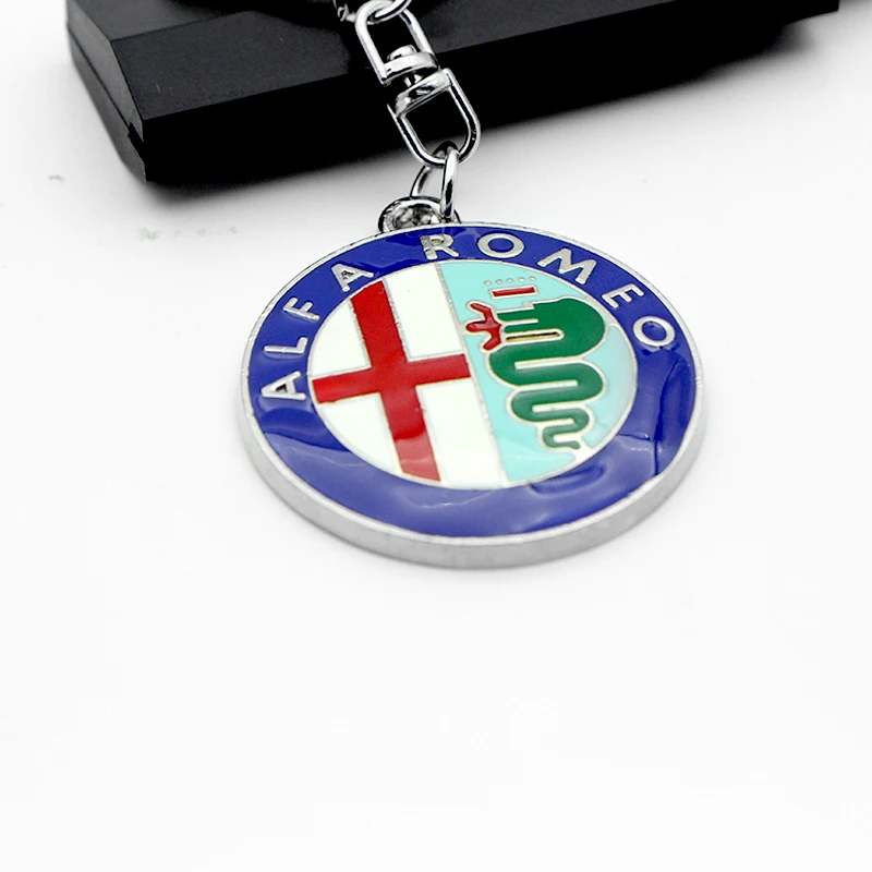 

1pcs Car Alfa Logo Keyring Keychian for Alfa Romeo Brera 147 156 159 166 GT Giulietta Mito Auto Badge Accessories Goods Gadgets