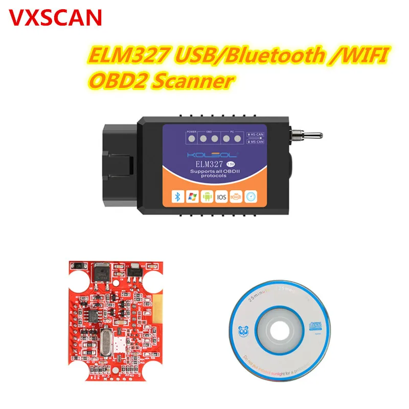 KOLSOL ELM327 USB V1.5 с переключателем модифицированный для Ford elmконфигурации Forscan CH340 +