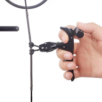 

4 Fingers Aluminum Alloy Bow Release Handheld Automatic Closure for Compound Bow Archery Hunting Accessory