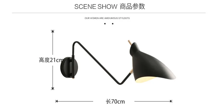 Лофт Винтаж промышленный jielde длинные руки регулируемый настенный светильник Reminisce выдвижной E14 Светодиодный настенный светильник для спальни гостиной