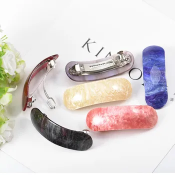 

1Pcs Acrylic Resin Hair Barrettes For Women Solid Acetate Pinch Cock Hair Clip Hairpins Arc-shaped Ornament Hair Accessories