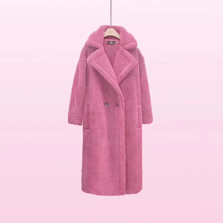 Прямая поставка, меховое пальто с плюшевым мишкой, флисовые куртки, пальто,, Осень-зима, женская верхняя одежда, Женская куртка, плотное теплое длинное пальто - Цвет: picture color