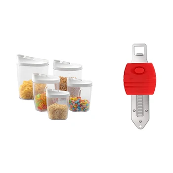 

5Pcs Food Storage Box Clear Container Set & 1x Door Lock Travel Lock Safety Lock School Lockdown Lock