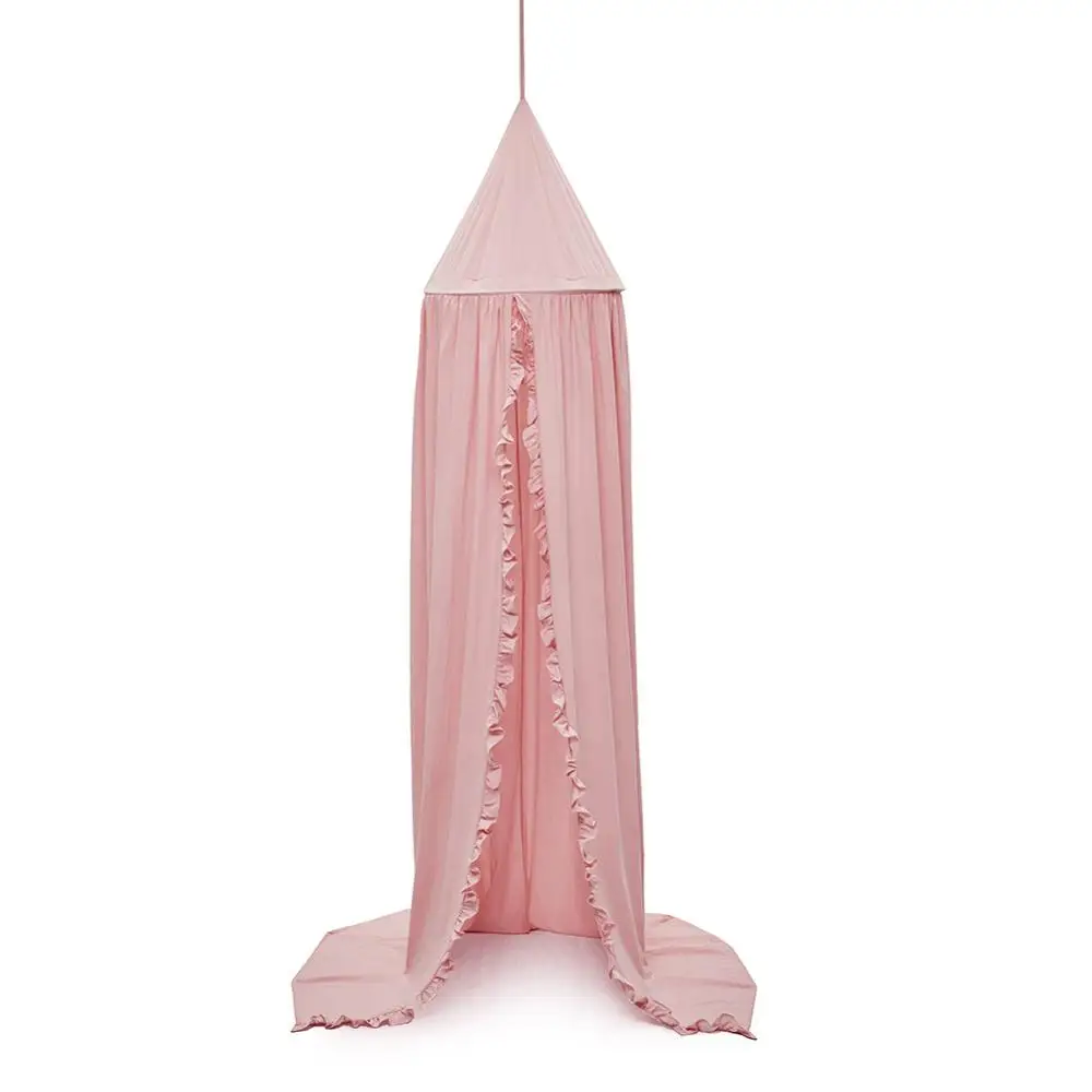 as picture INS Nodic хлопок элегантное платье со шнуровкой с круглым носком детская кровать балдахин-сетка Шторы купол москитная сетка домик для детей Декор играть в игры палатка - Цвет: as picture