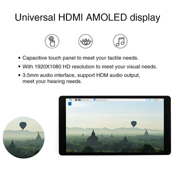

Touch Screen Tempered Glass Support 5.5inch HDMI AMOLED LCD Display Monitor HD Multi PC Plug And Play For Raspberry Pi 4