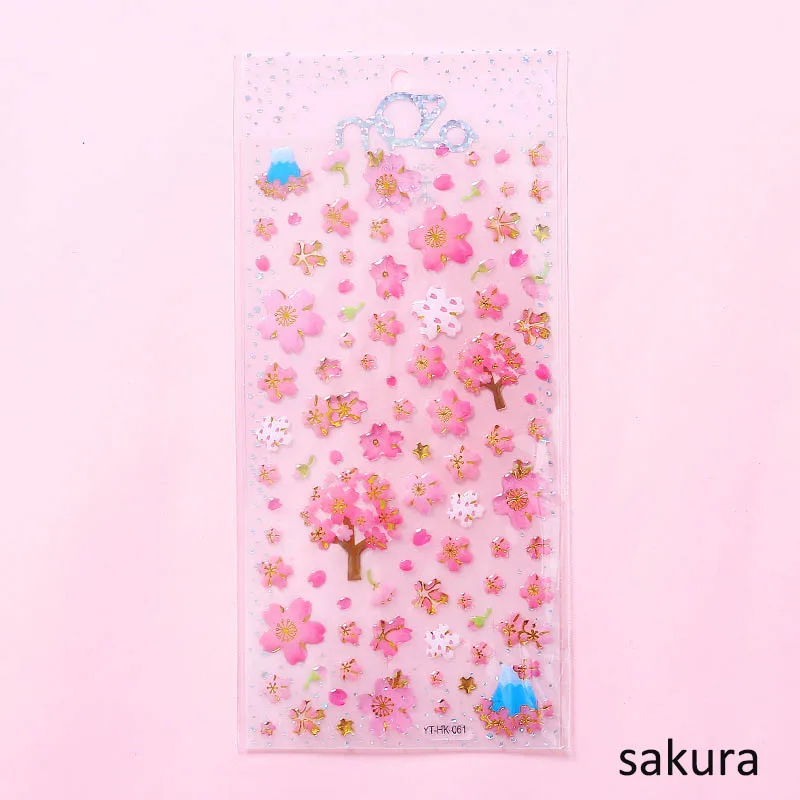 sakura 1 шт., высокое качество, 3D эпоксидные Кристальные самоклеящиеся наклейки для мобильных телефонов, милые, Звездные, лунные, конные, Мультяшные, сделай сам, украшения - Цвет: sakura