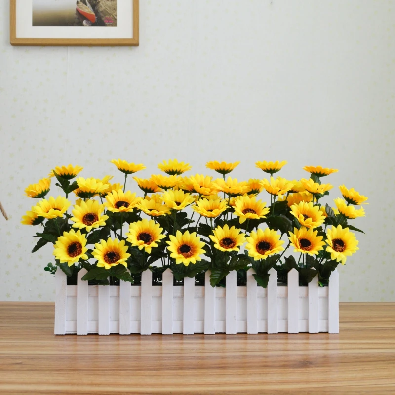 Набор искусственных цветов деревянный забор подсолнечника отеля специальный
