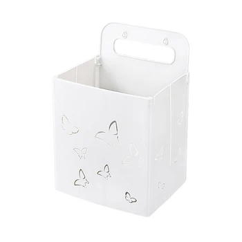 

Folding Laundry Basket Plastic Wall Mounted Dirty Clothes Storage Basket Organizer for Laundry Room Laundry Hamper White