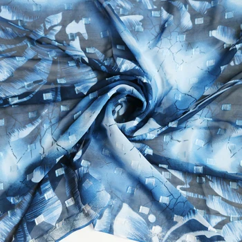 

100cm*114cm Natural silk fabric georgette chiffon jacquard material for dress