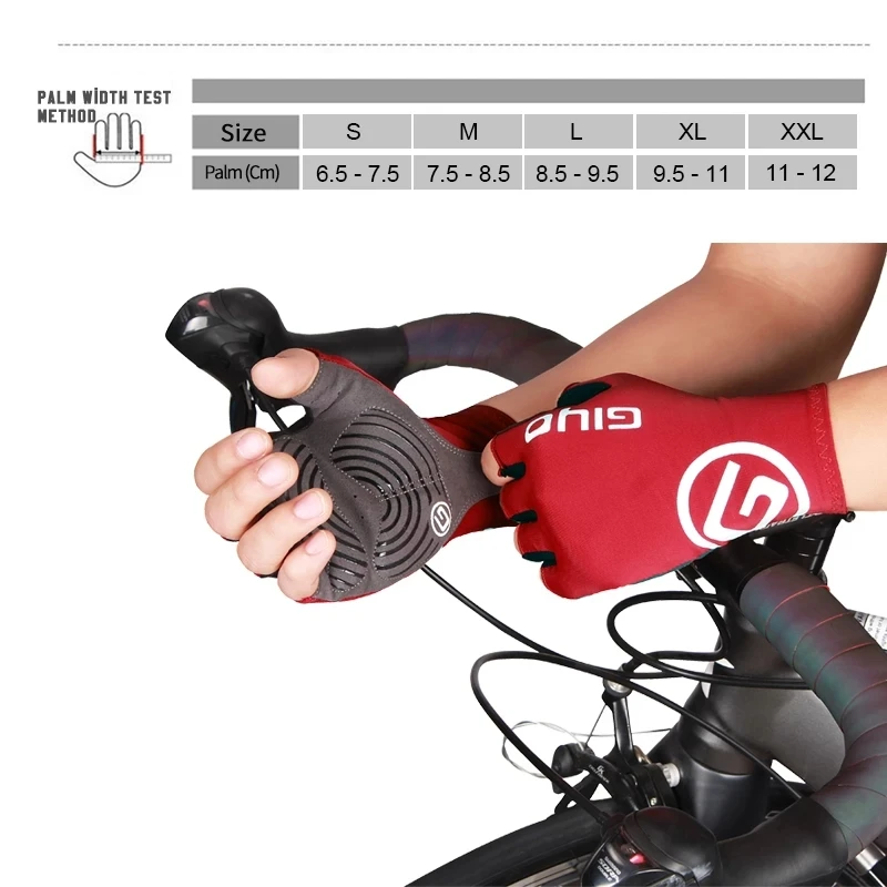 Giyo Half-finger Gloves Anti-slip Bicycle Mitten Lycra Fabric Men's Cycling Fingerless Gloves MTB Road Bike Summer Short Gloves 6