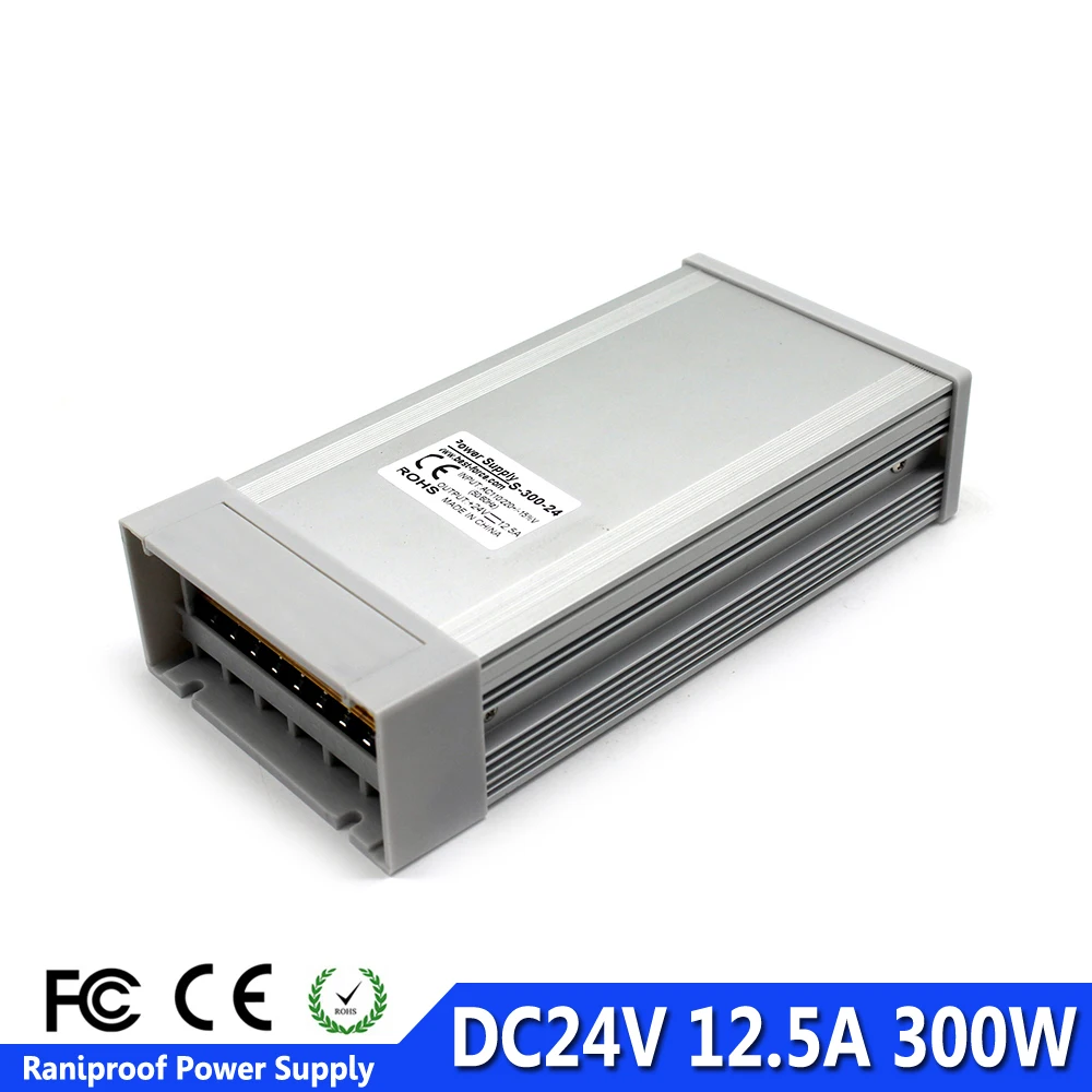 Одиночный непромокаемый переключатель питания DC5V DC12V DC24V 300 Вт 350 Вт трансформатор AC-DC открытый SMPS для светодиодной ленты свет лампы