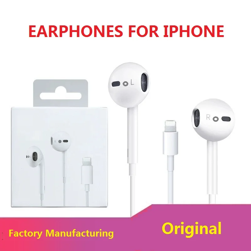 

GHC Lighting Earphone with microphone Wired Stereo Earphones for iPhone 8 7 Plus X XS MAX XR iPod for Lightning Wired Earphones