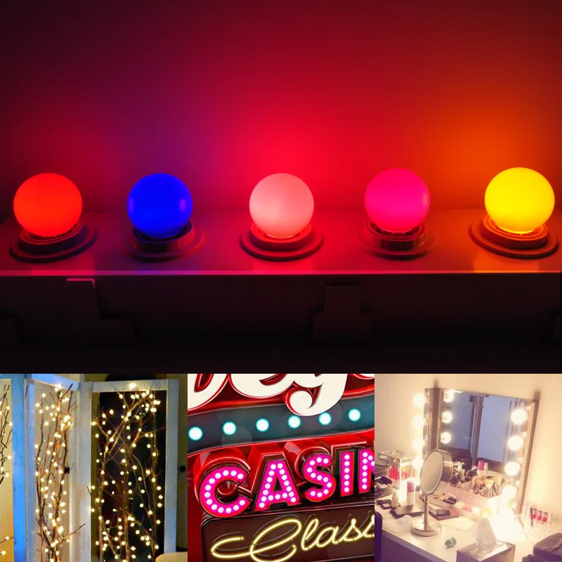 Led 전구 E27 3W led 램프 Bomlillas 글로브 Lampada 다채로운 RGB Led 조명 AC 220V SMD 2835 손전등 G45 Led 전구 홈 라이트