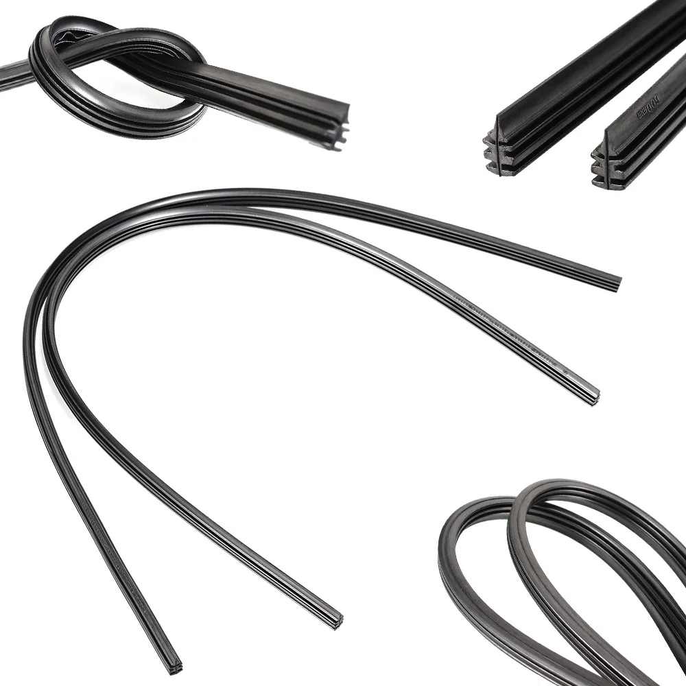 2Pcs 24 inch 6mm Rubber Car Wiper Blade Refill Universal Auto Truck Frameless Windshield Wiper Blade Refill Black