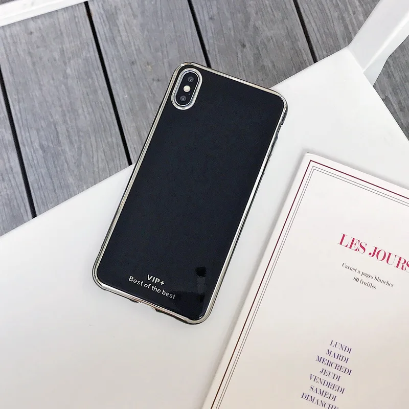 Корпус телефона с гальваническим покрытием для samsung Galaxy A50 A70 A30 A40 S9 S10 плюс S10e Note 9 чехол тонкий мягкий силиконовый чехол Крышка средств - Цвет: Черный