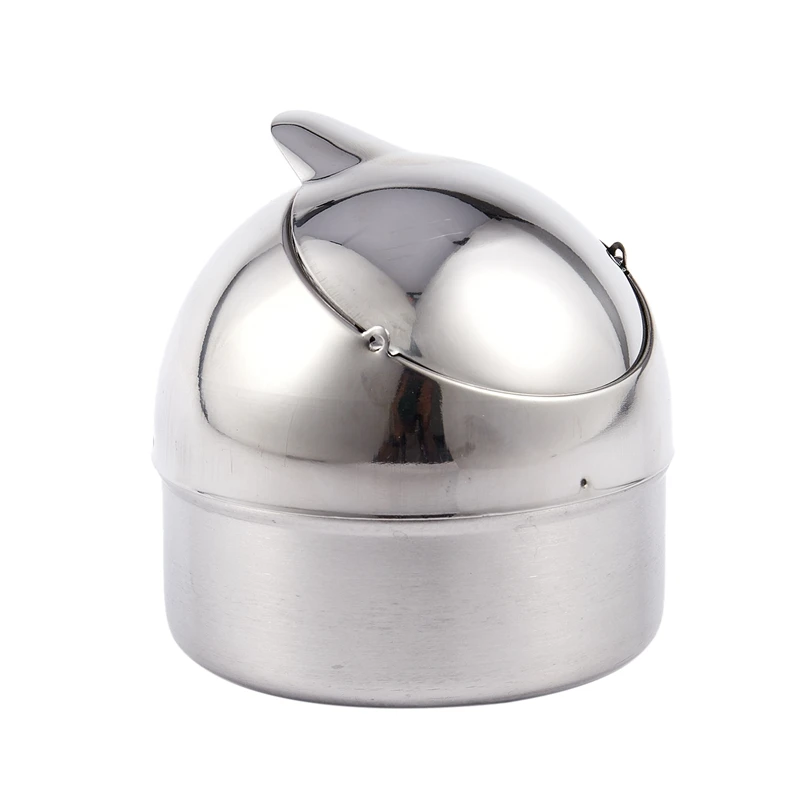Металлический цилиндр Пепельница для сигарет и сигар Серебряный тон