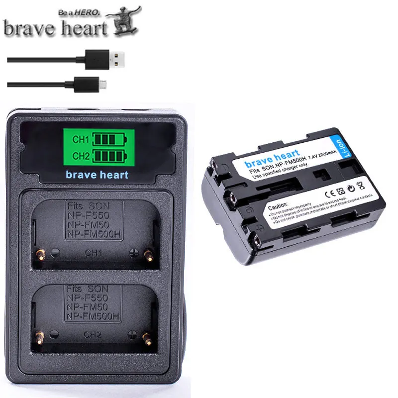 МА/ч. аккумулятор NP-FM500H bateria NP FM500H батарея для sony A200 A350 A700 A900 A300 A550 A350 A850 A560 A580 SLT-A57 a58 камера - Цвет: charger and 1battery