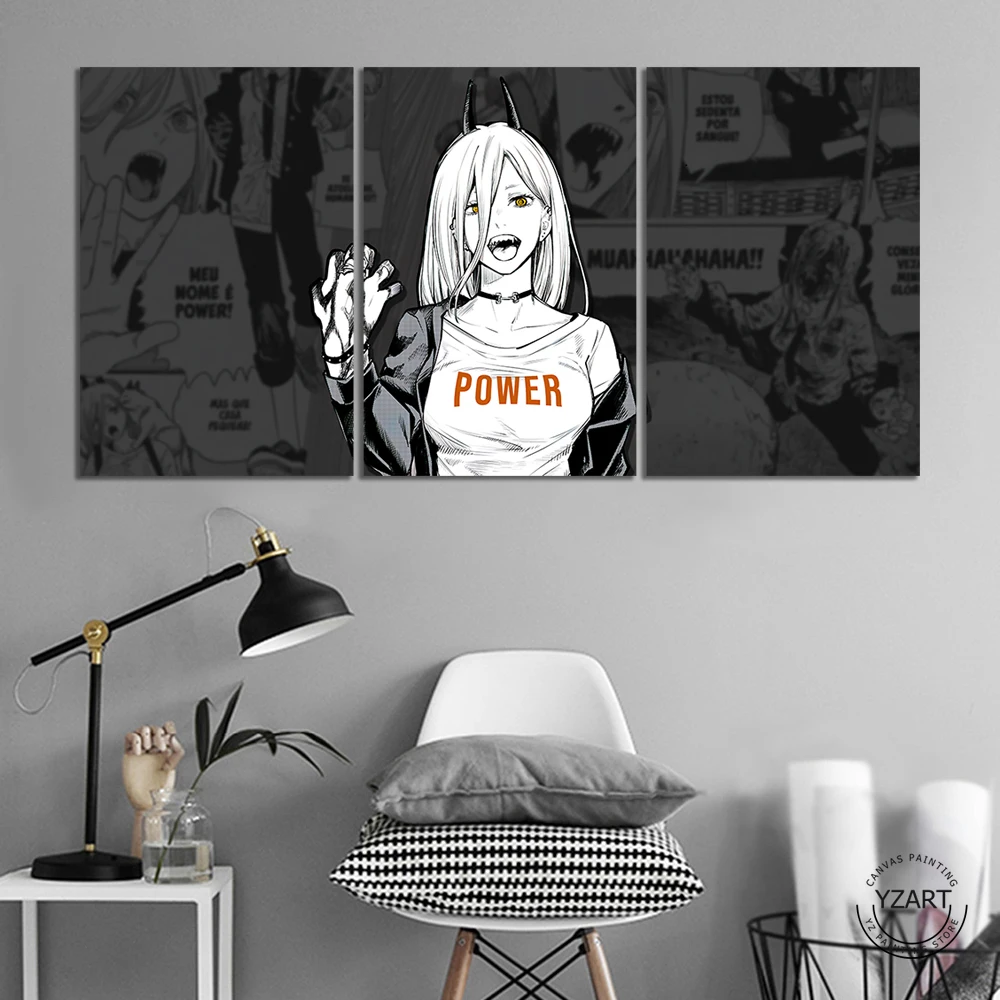 

Unframed Canvas Painting for Wall Decor Chainsaw Man Power Anime Poster Wall Art Room Decor Gift
