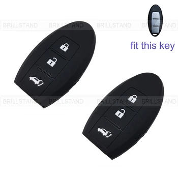 

2pcs 3 Button Silicone Car Remote Key Fob Silica Gel Holder Case Cover for Nissan Series Black