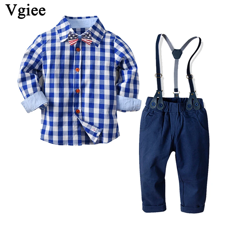 

Vgiee Fall Winter Boys Set Cotton Plaid Kids Baby Children Clothes for Wedding Birthday and Party Outfits Boy Clothing CC740