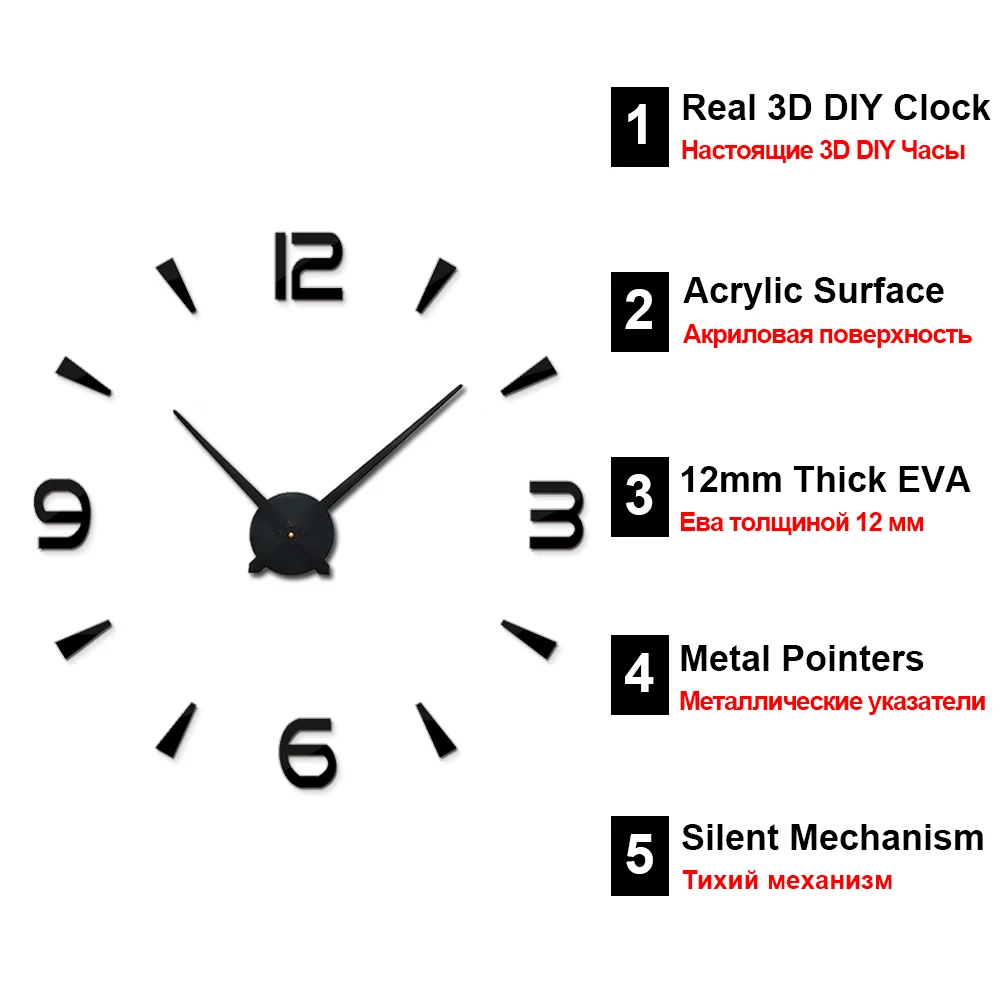 Duży zegar ścienny kwarcowy 3D DIY duże dekoracyjne zegary kuchenne lustro akrylowe naklejki Oversize zegar ścienny do domu z literami Home Decor 2 Duży zegar ścienny kwarcowy 3D DIY duże dekoracyjne zegary kuchenne lustro akrylowe naklejki Oversize zegar ścienny do domu z literami Home Decor 2