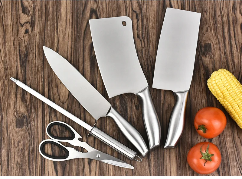 Набор кухонных ножей из шести предметов, модные деловые подарки, кухонные ножи из нержавеющей стали, кухонные аксессуары