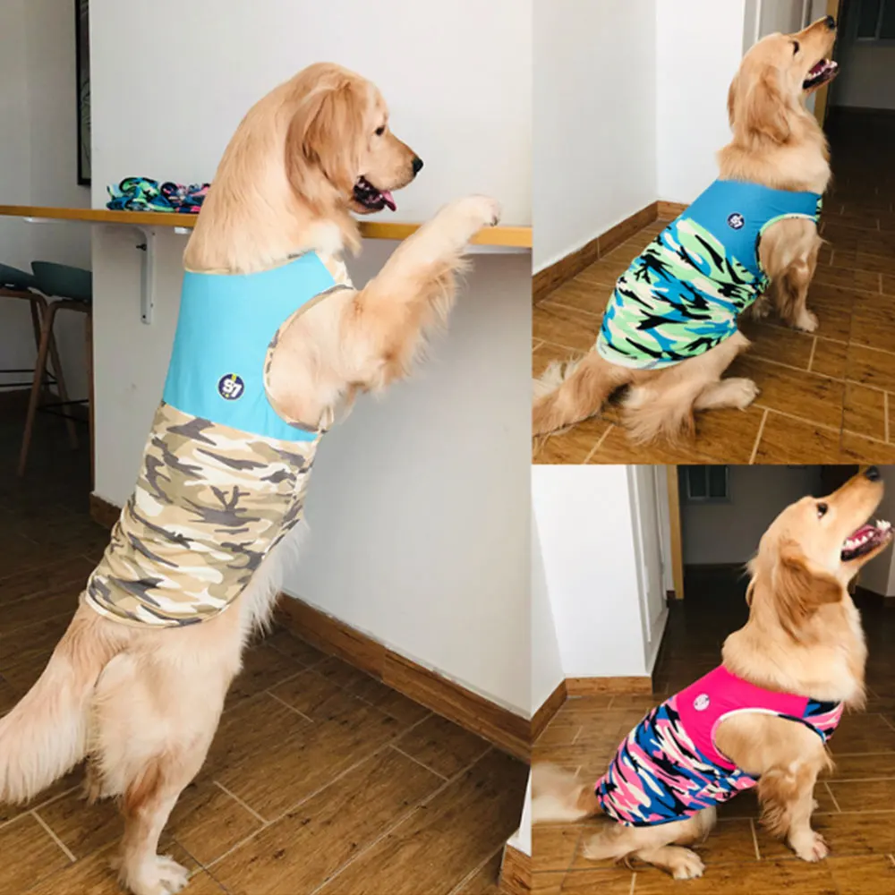 Summer Dog Clothes Cool Pet T shirt For Golden Retriever Big Dog Shirt