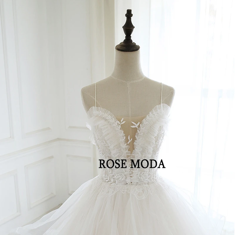 Rose Moda роскошное гофрированное свадебное платье из органзы со шлейфом со шнуровкой сзади на заказ