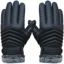  New Autumn Winter Velvet Gloves Men Touch Screen Mittens Glove Male Thickening Hiking riding Outdoor Non-slip Leather Gloves 