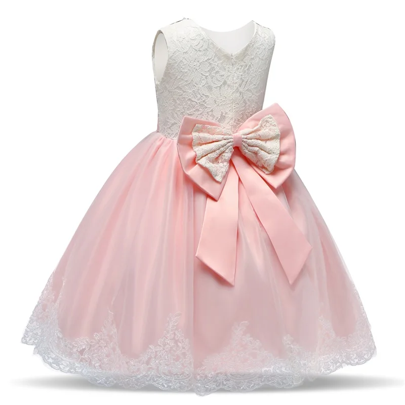 Платье для маленьких девочек Детские платья для девочек, кружевное платье принцессы с бантом, свадебное платье, вечерние платья-пачки детская одежда для девочек, От 1 до 5 лет